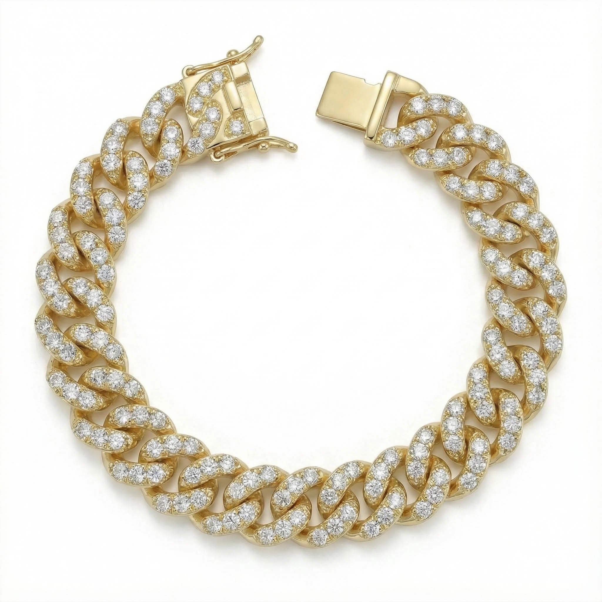 Women's Iced Out 8mm Cuban Link Bracelet In Gold With Street Luxury Shine - Image 4