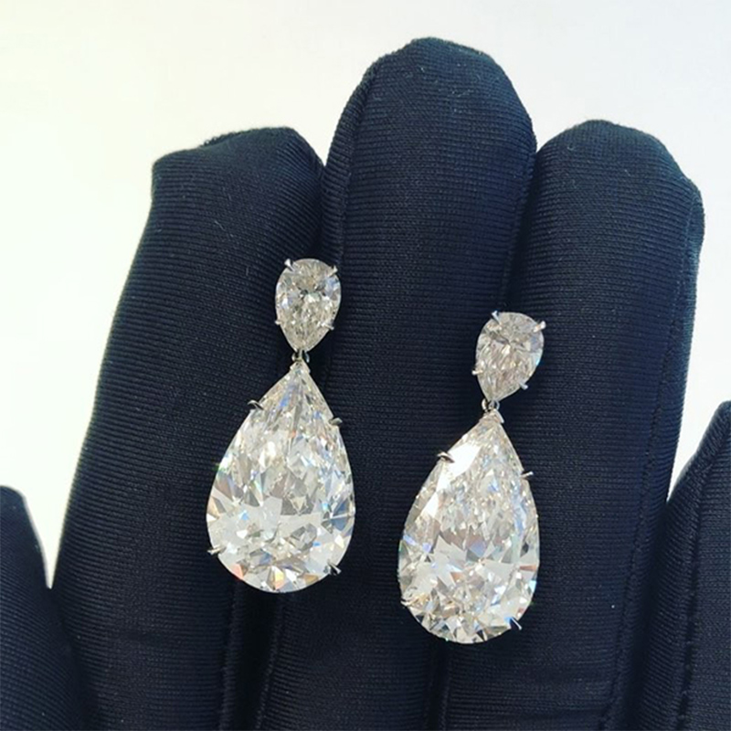 Captivating Pear Cut Drop Earring In Sterling Silver With Silver Shine - Image 3