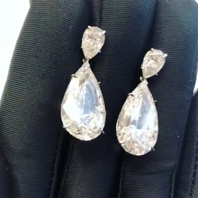 Captivating Pear Cut Drop Earring In Sterling Silver With Silver Shine - Image 4