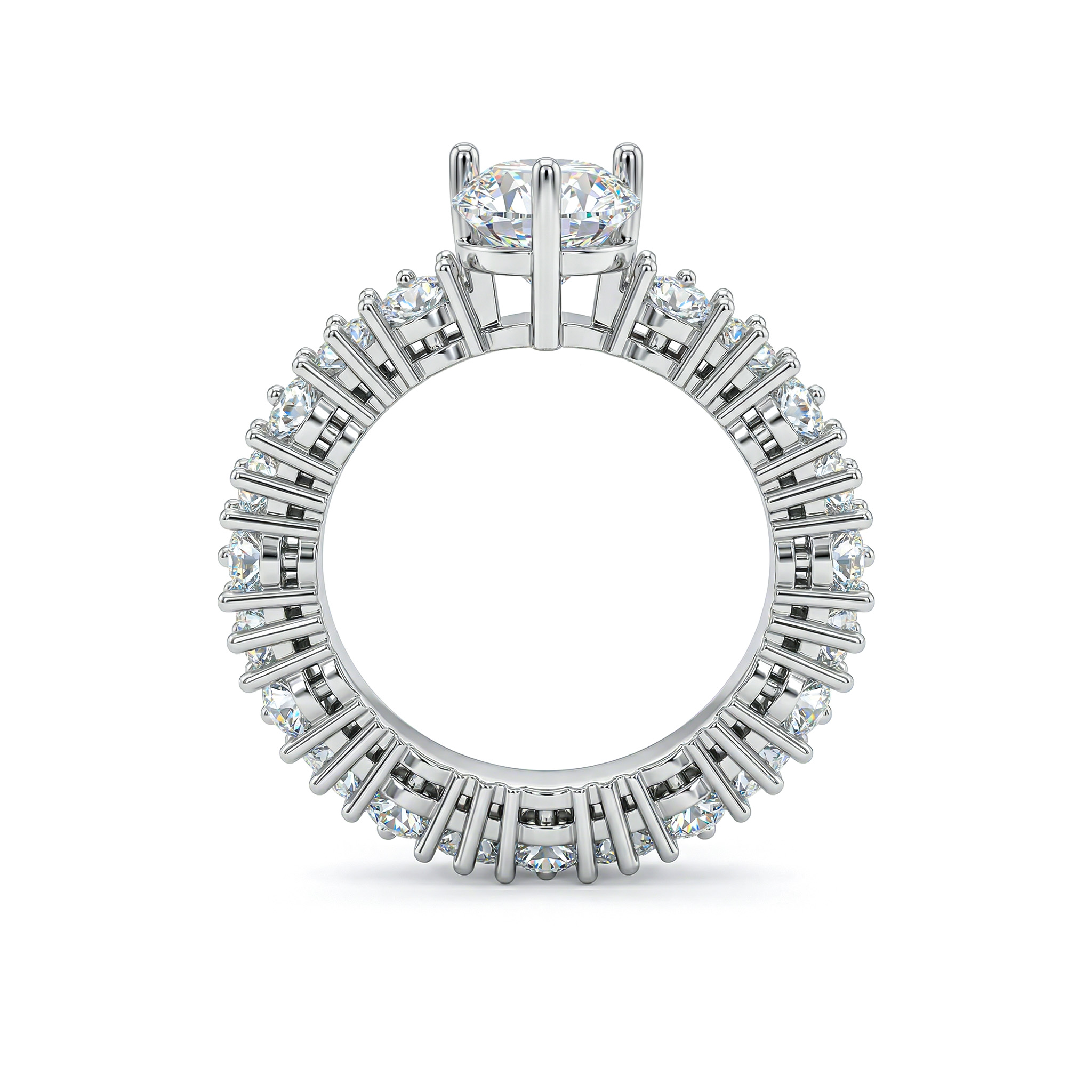 11.6ct. Tw. Captivating Pear Cut Eternity Engagement Ring In Sterling - Image 4