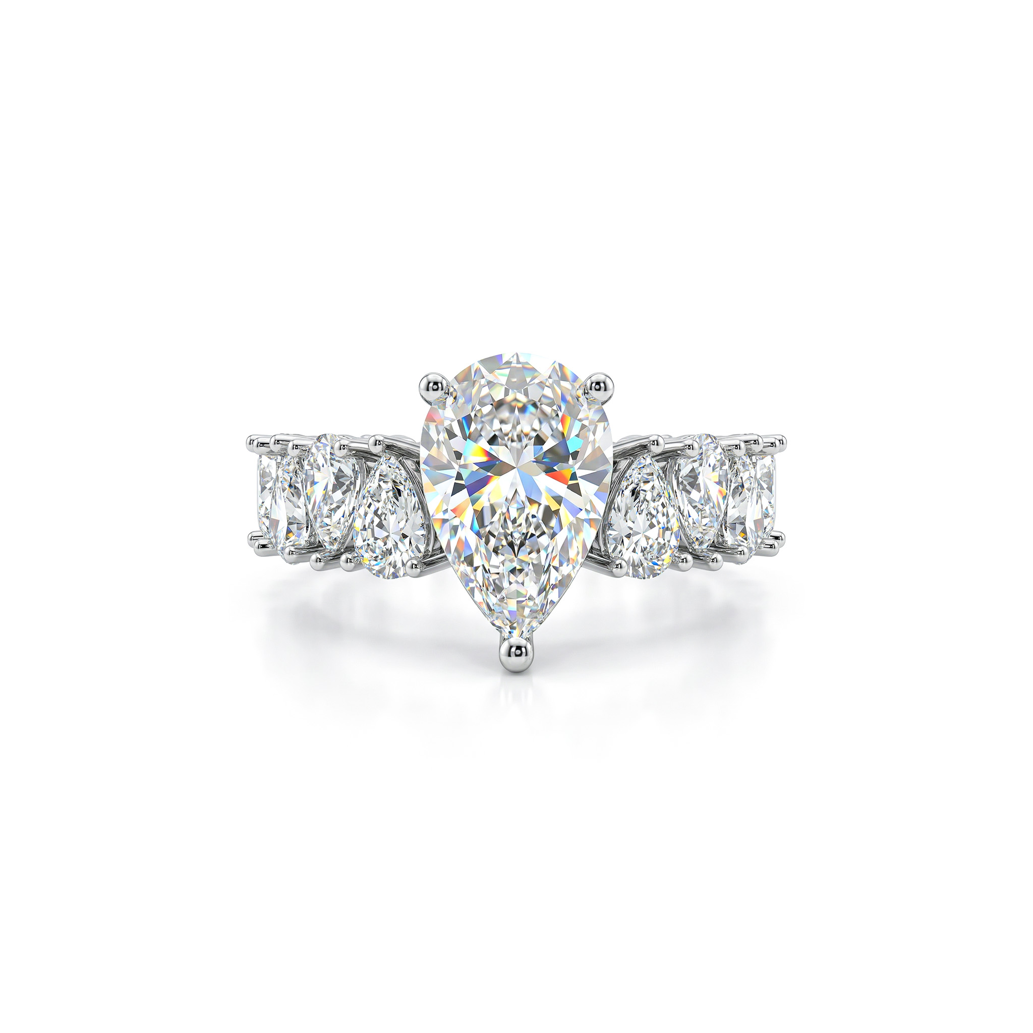 11.6ct. Tw. Captivating Pear Cut Eternity Engagement Ring In Sterling