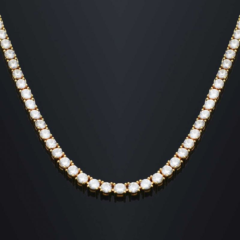 Women's 3mm Tennis Necklace In Gold Iced Out Shine With Street Luxury - Image 5