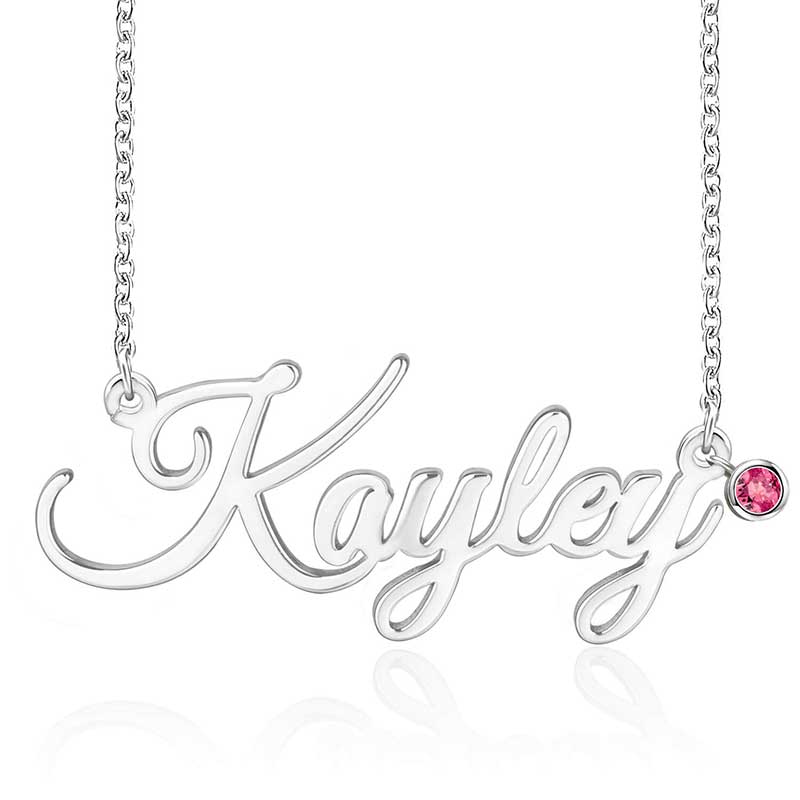Personalized Name Necklace With Birthstone Gold With Street Luxury Shine - Image 3