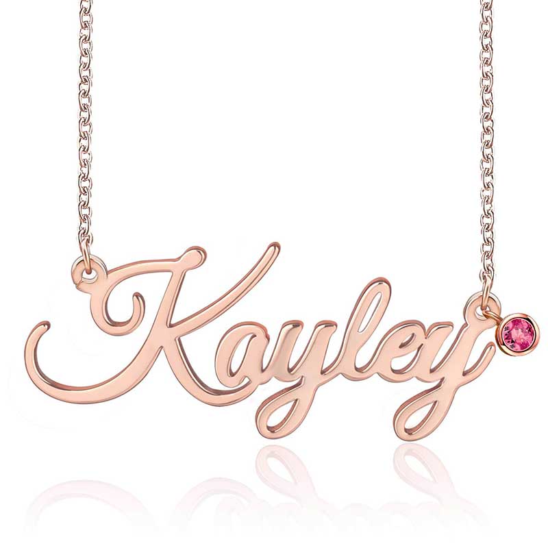Personalized Name Necklace With Birthstone Gold With Street Luxury Shine - Image 4