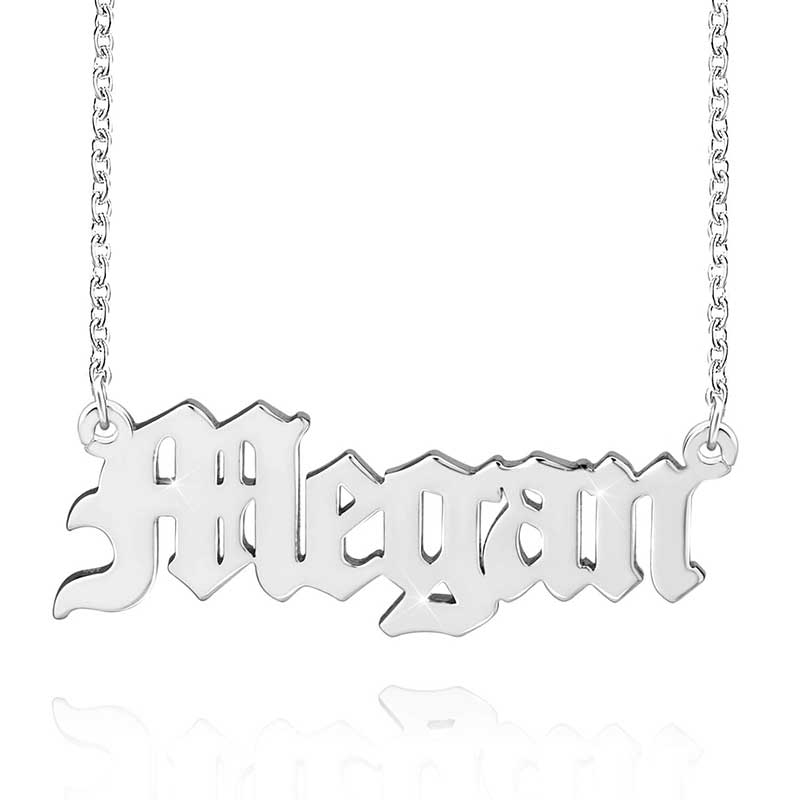Personalized Old English Font Name Necklace Gold With Street Luxury Shine - Image 3