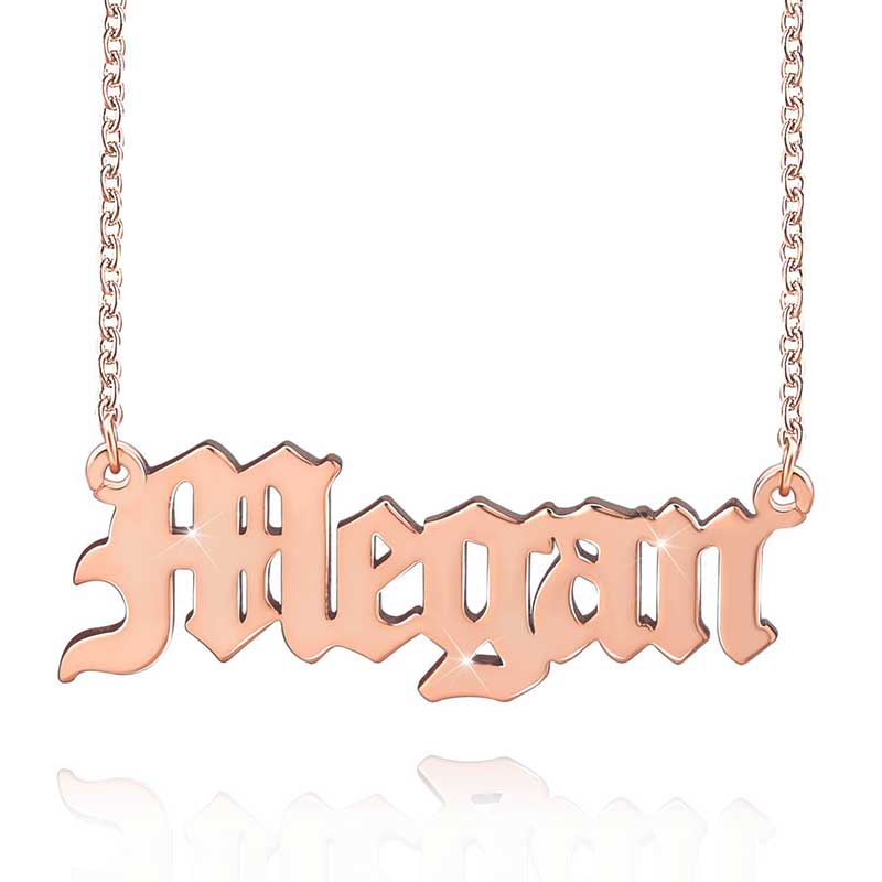 Personalized Old English Font Name Necklace Gold With Street Luxury Shine - Image 4