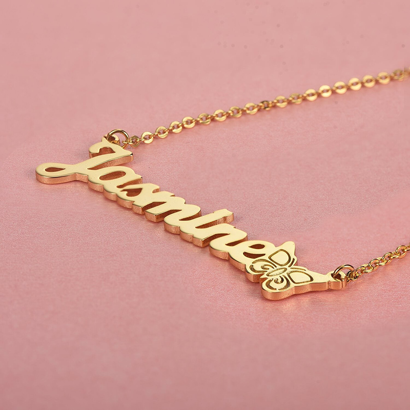 Personalized Butterfly Name Necklace Gold With Street Luxury Shine - Image 6