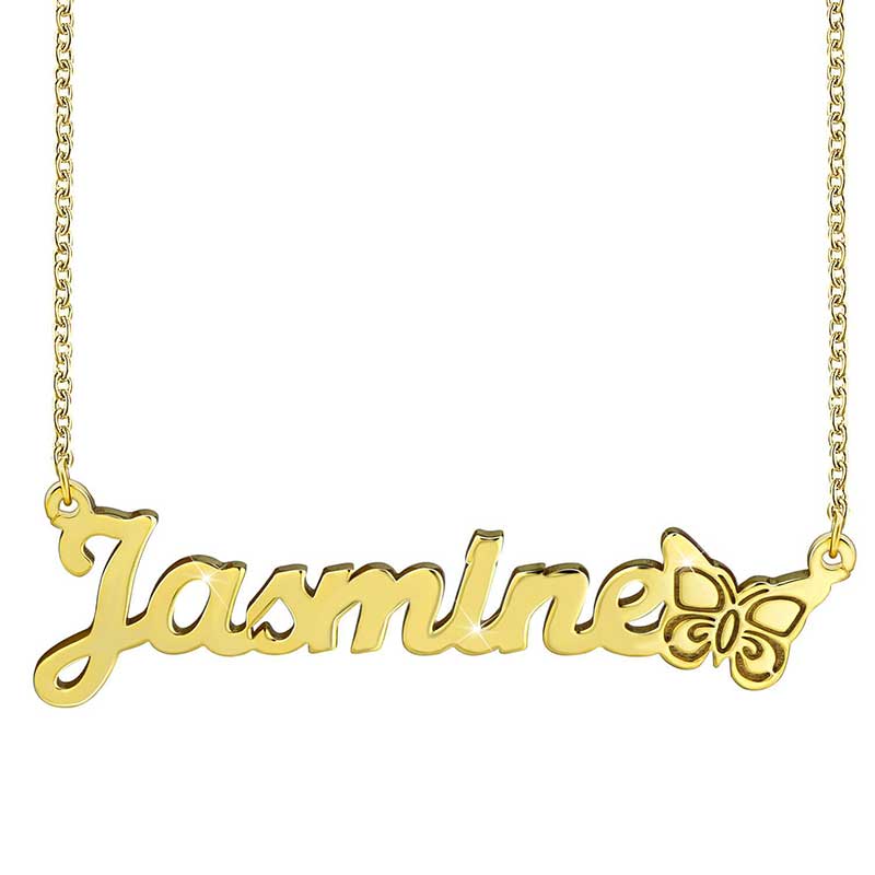Personalized Butterfly Name Necklace Gold With Street Luxury Shine