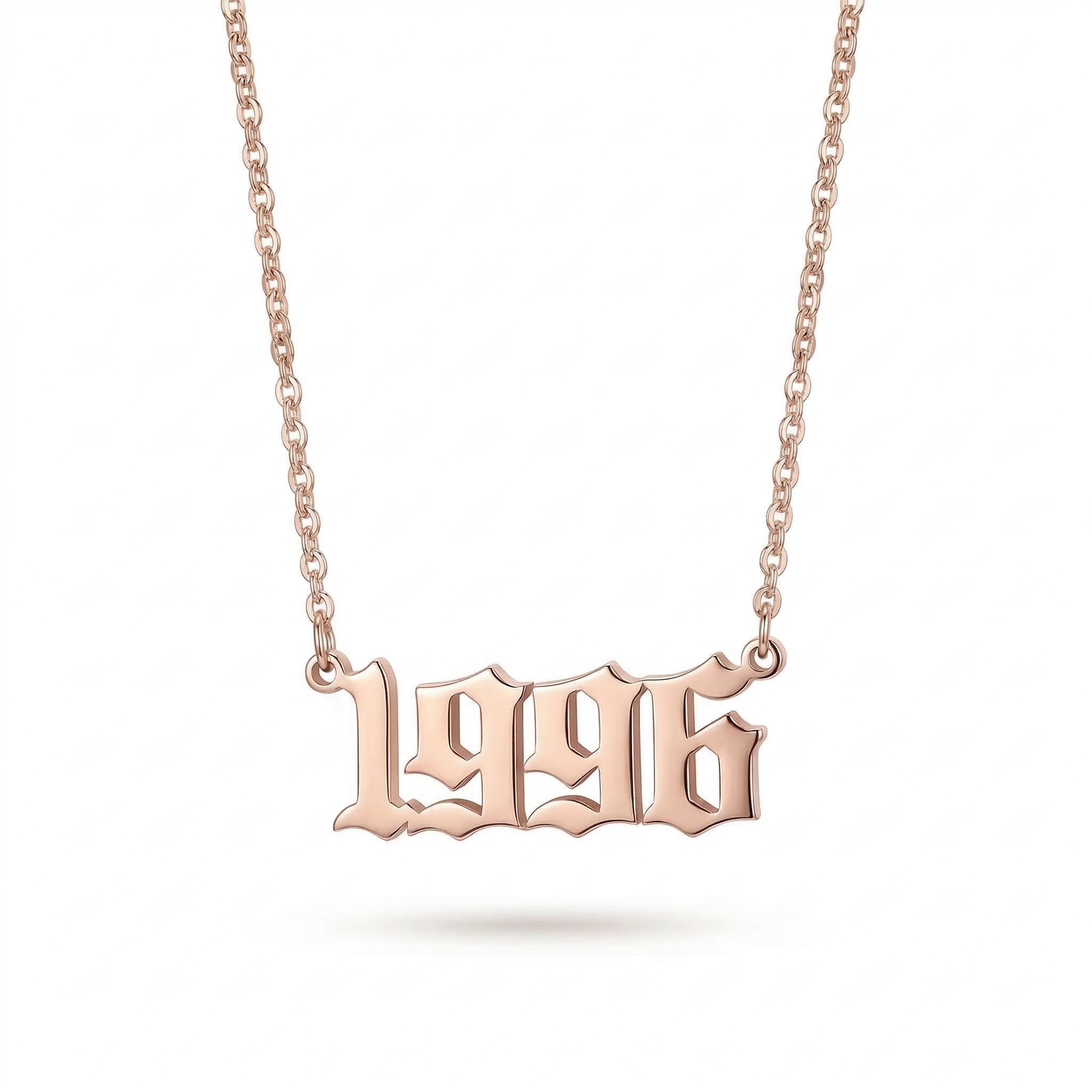 Personalized Birth Year Number Necklace Silver With Street Luxury Shine - Image 5