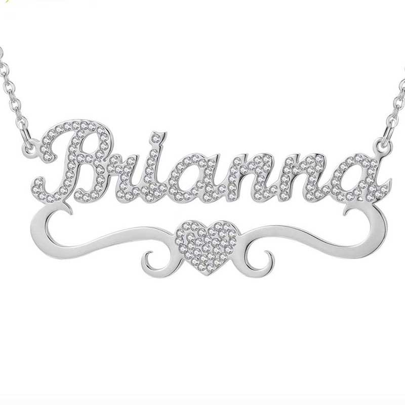 Personalized Iced Out Name Necklace With Heart With Street Luxury Shine - Image 5