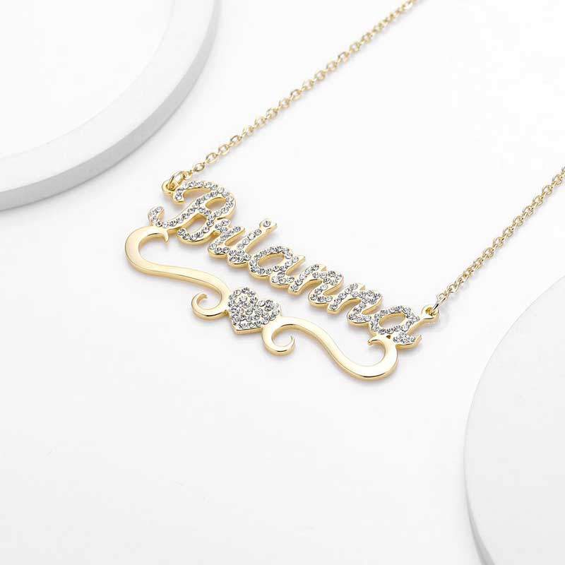 Personalized Iced Out Name Necklace With Heart With Street Luxury Shine - Image 6