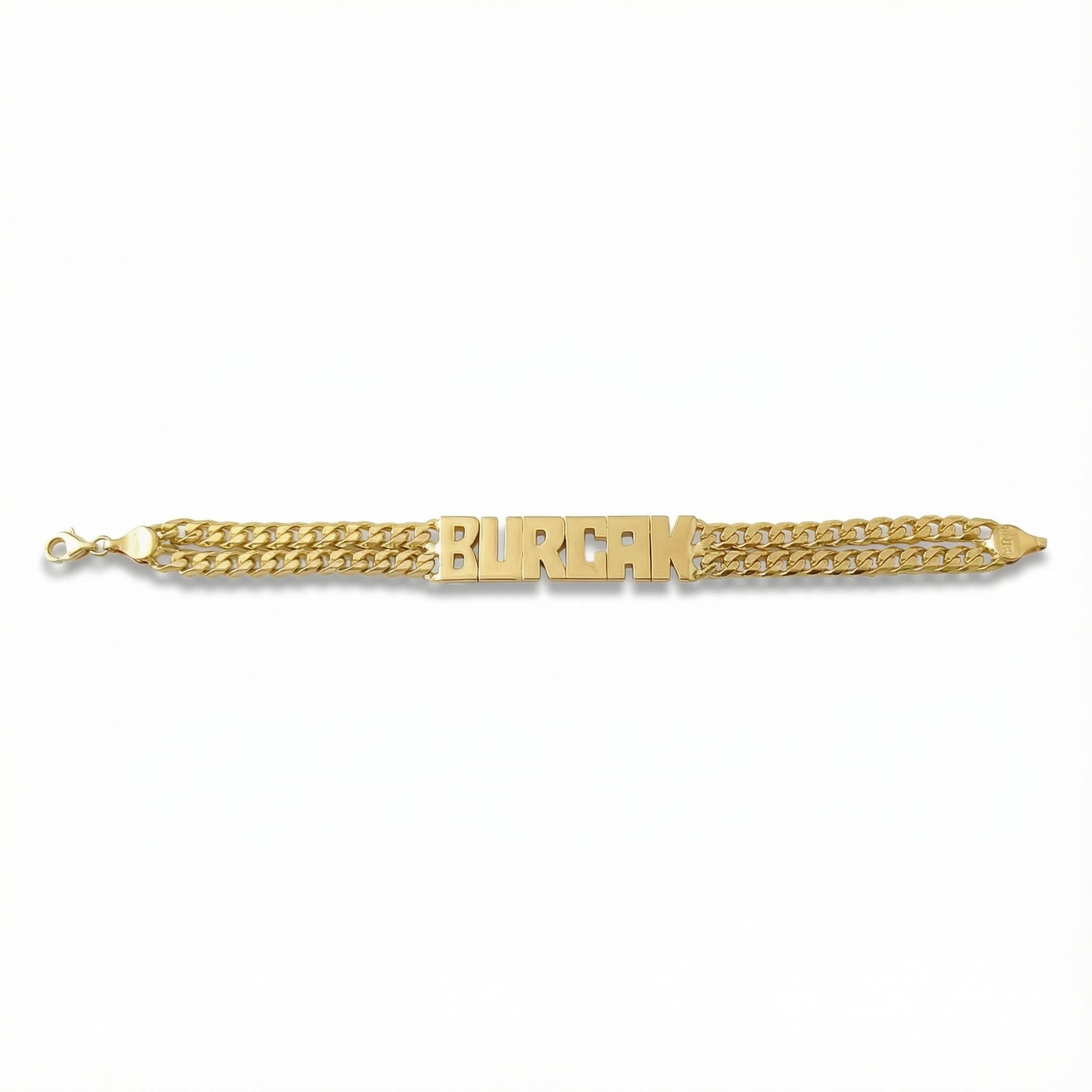 Personalized Double Chain Name Bracelet Silver With Street Luxury Shine