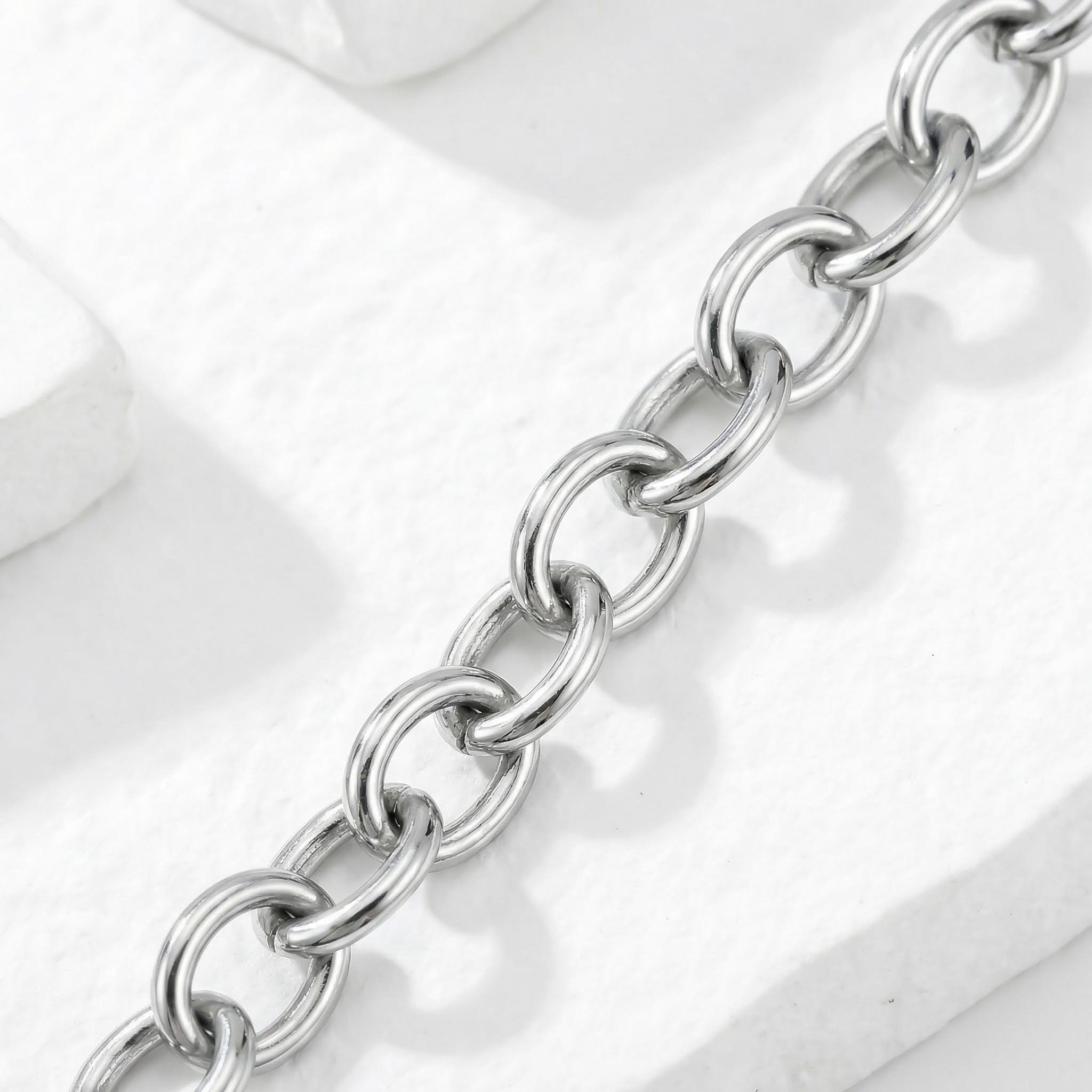 Women's Stainless Steel Heart Toggle Clasp Necklace With Bold Premium Edge - Image 7