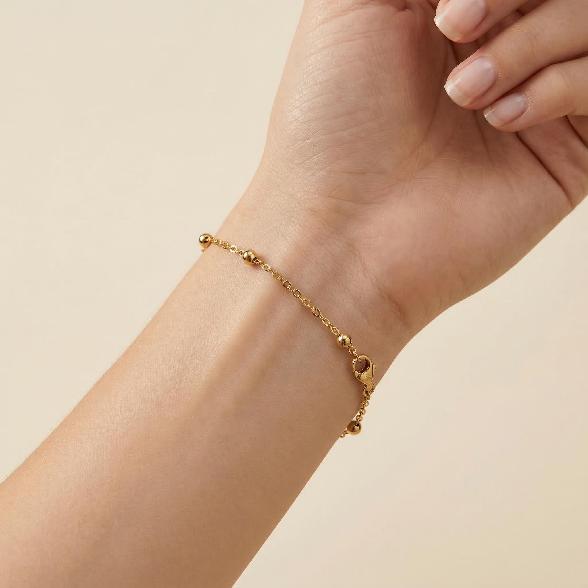 3mm Interval Beads Bracelet In Gold Built For Bold Statement Style - Image 3