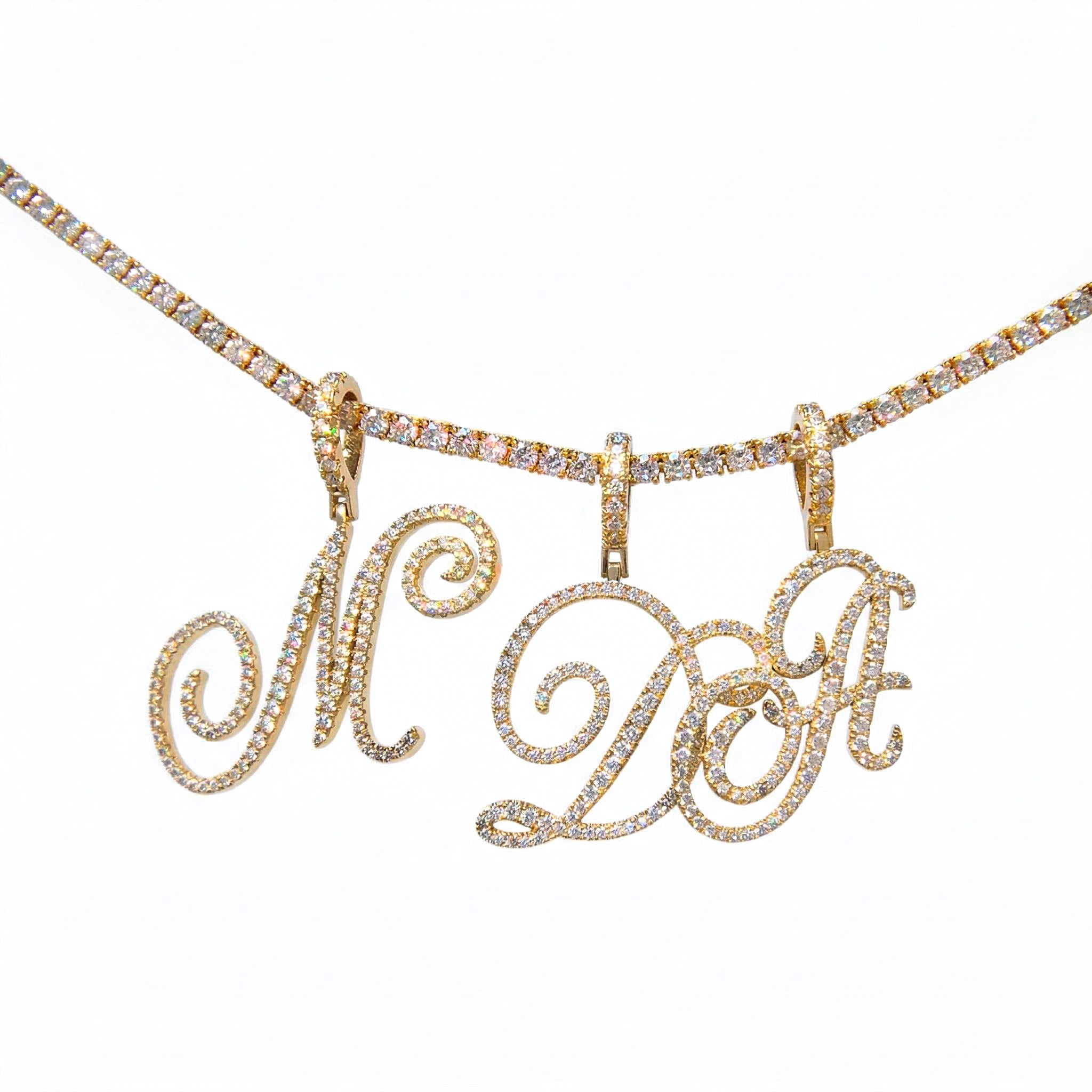 Street Luxury Women's Cursive Style A To Z Initial Letters Pendant In Gold - Image 5