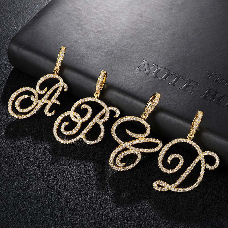 Street Luxury Women's Cursive Style A To Z Initial Letters Pendant In Gold - Image 6