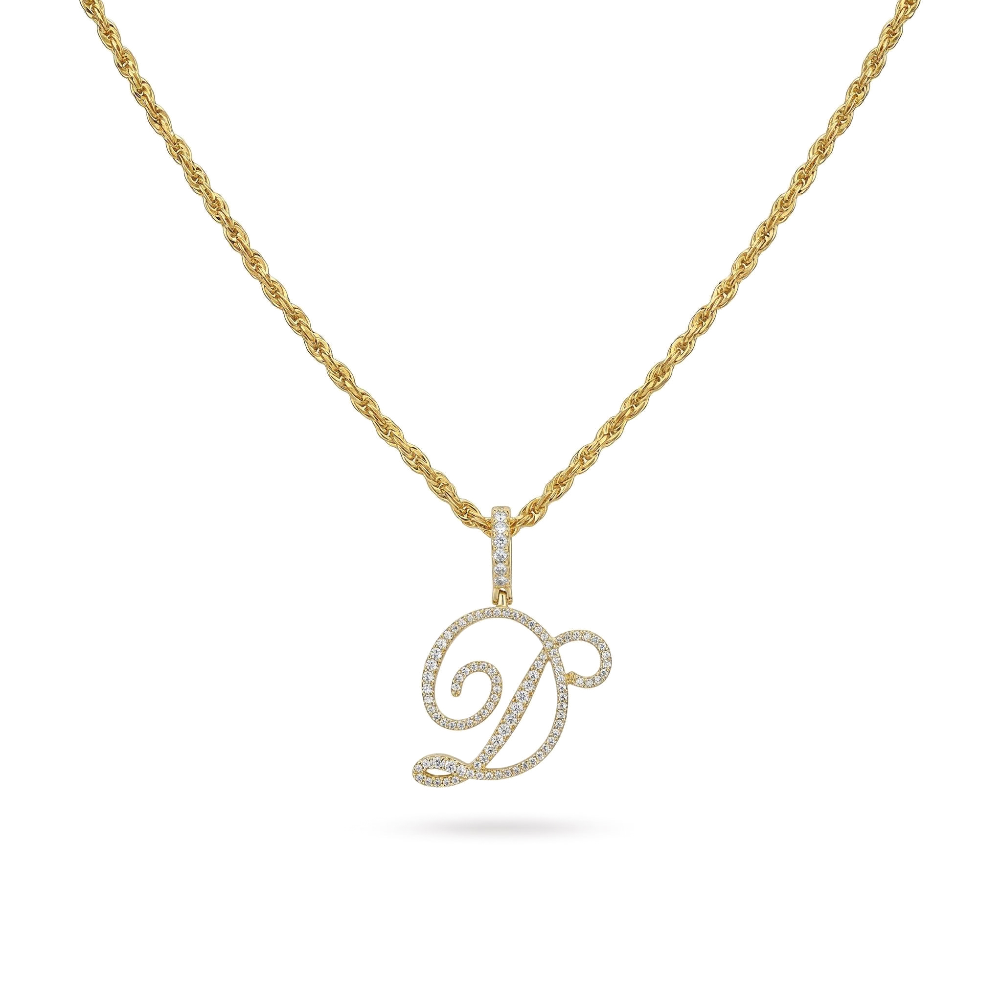 Street Luxury Women's Cursive Style A To Z Initial Letters Pendant In Gold