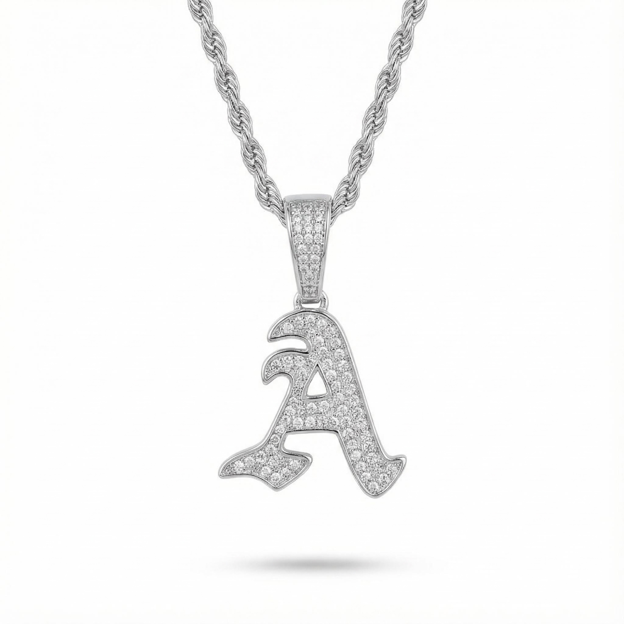 Women's Iced Out Old English 26 Letters Pendant With Street Luxury Shine - Image 3