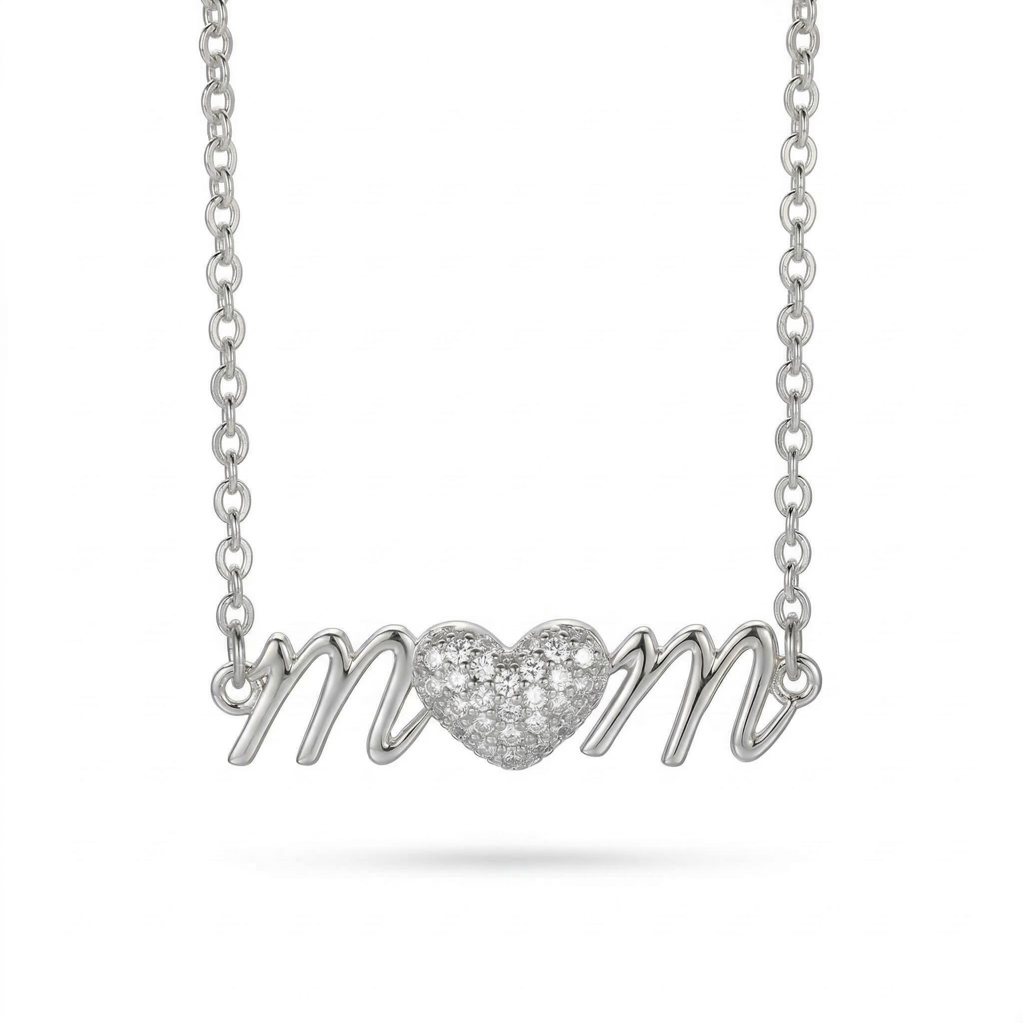 Iced Out Heart mom Letter Necklace Gold With Street Luxury Shine - Image 4