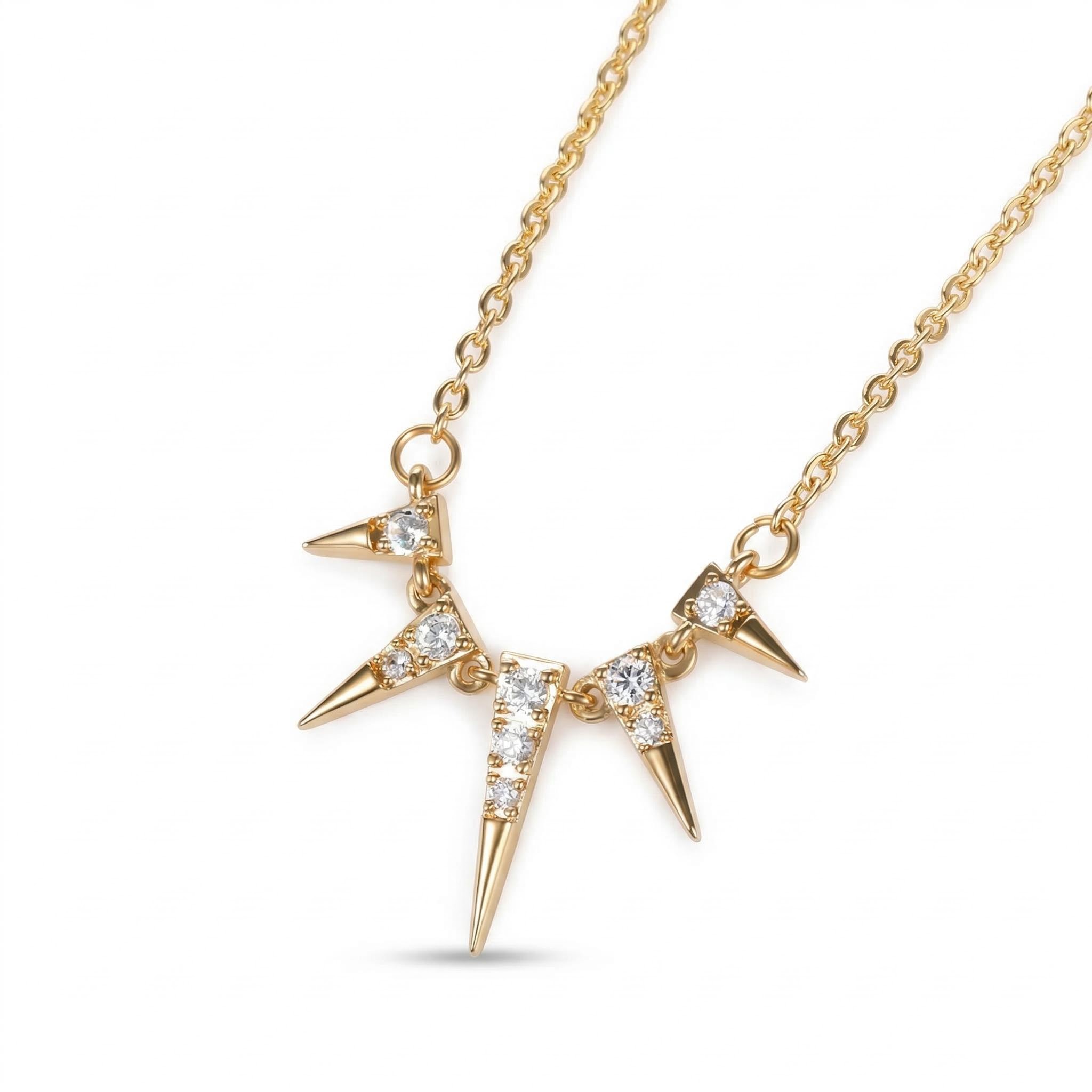 Egypt Iced Out Cone Tips Necklace Gold With Street Luxury Shine - Image 5