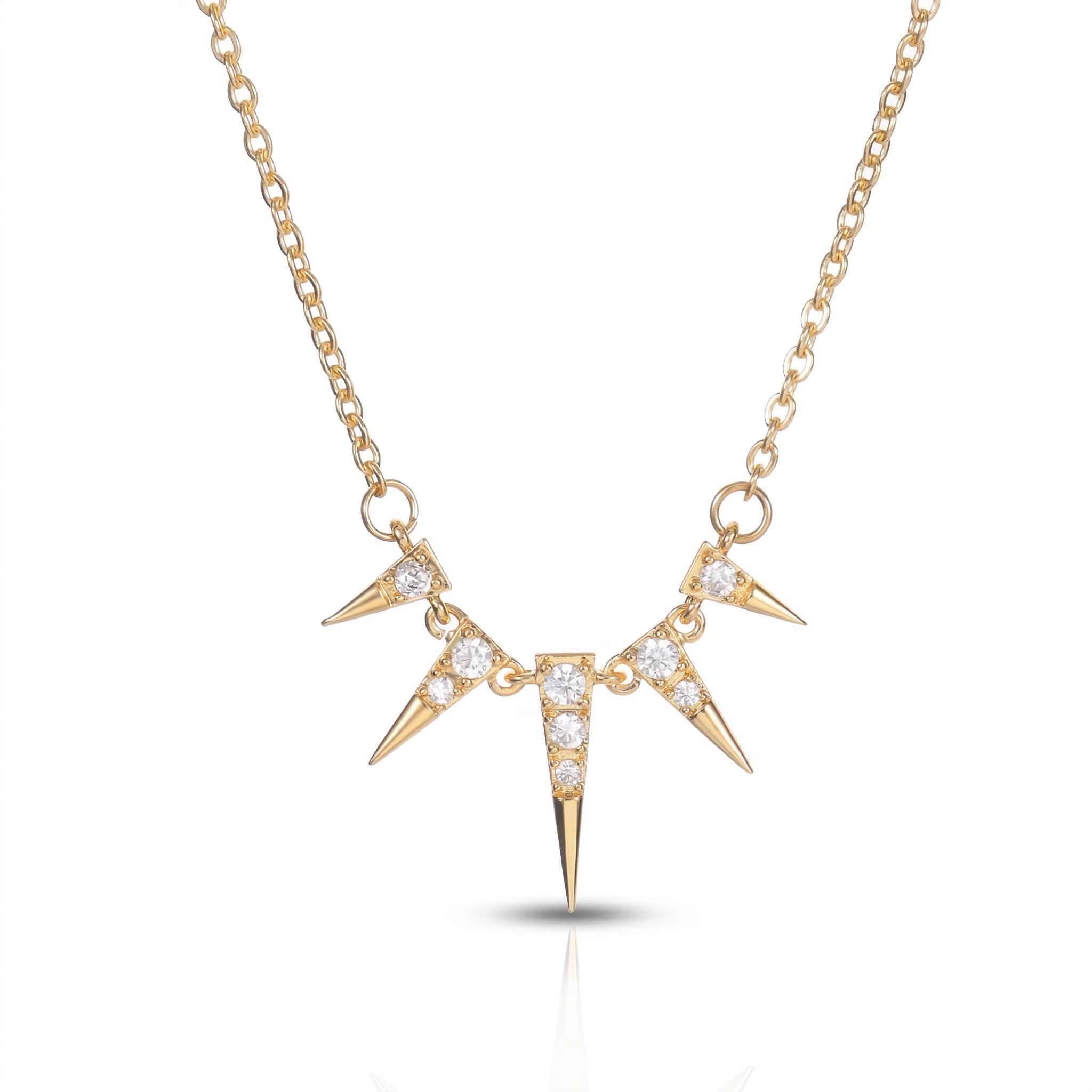 Egypt Iced Out Cone Tips Necklace Gold With Street Luxury Shine
