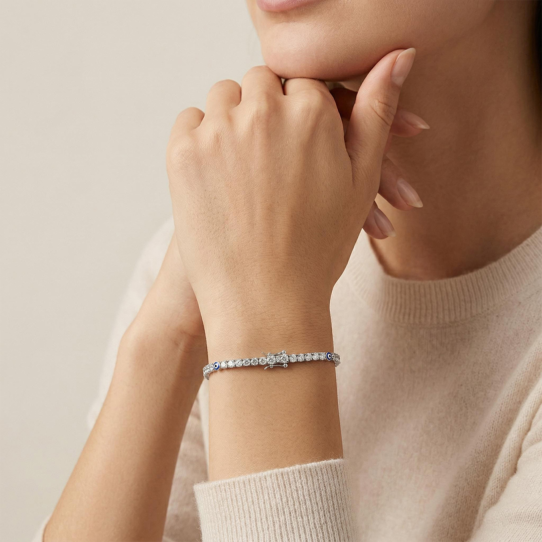 Evil Eye Tennis Bracelet & Anklet Iced Out Shine With Street Luxury - Image 3