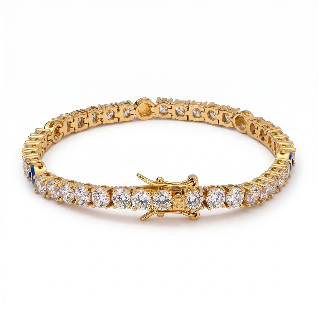Evil Eye Tennis Bracelet & Anklet Iced Out Shine With Street Luxury - Image 4