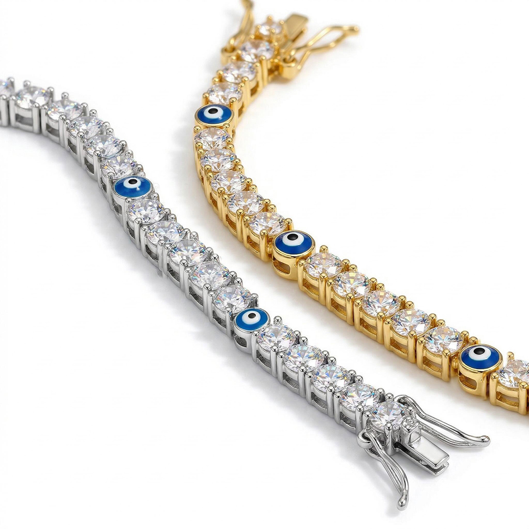 Evil Eye Tennis Bracelet & Anklet Iced Out Shine With Street Luxury - Image 5
