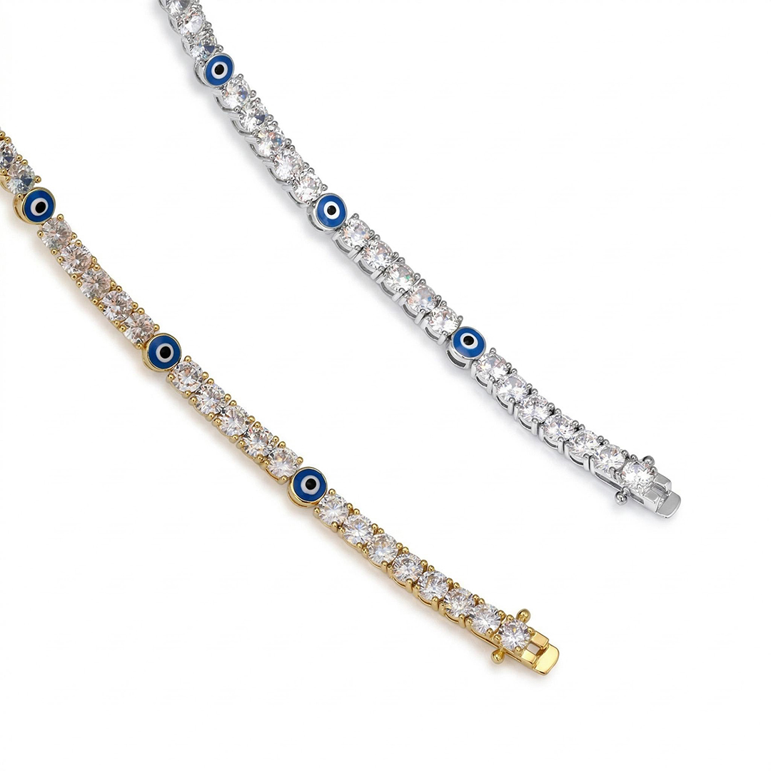 Evil Eye Tennis Bracelet & Anklet Iced Out Shine With Street Luxury - Image 7