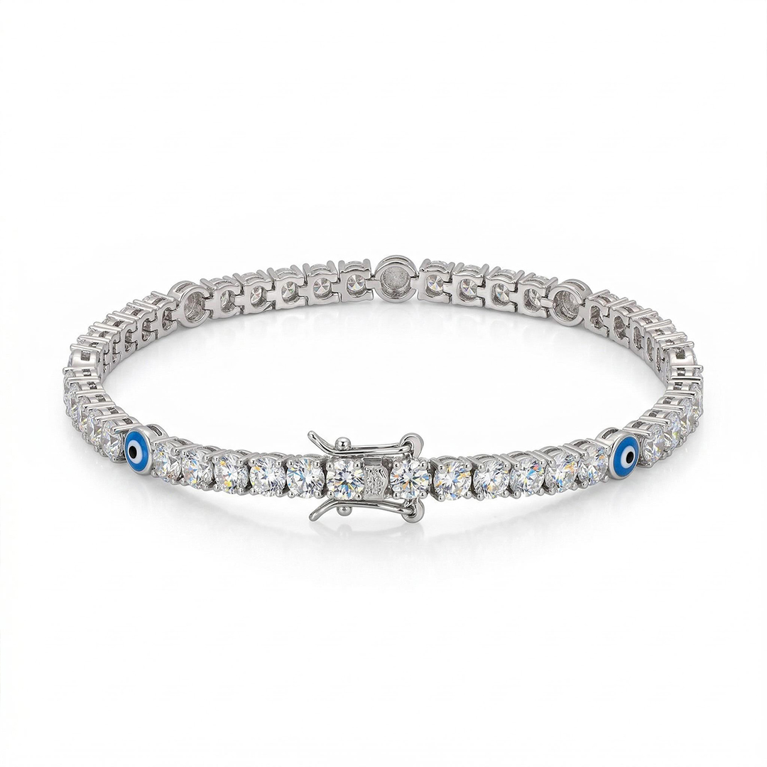 Evil Eye Tennis Bracelet & Anklet Iced Out Shine With Street Luxury