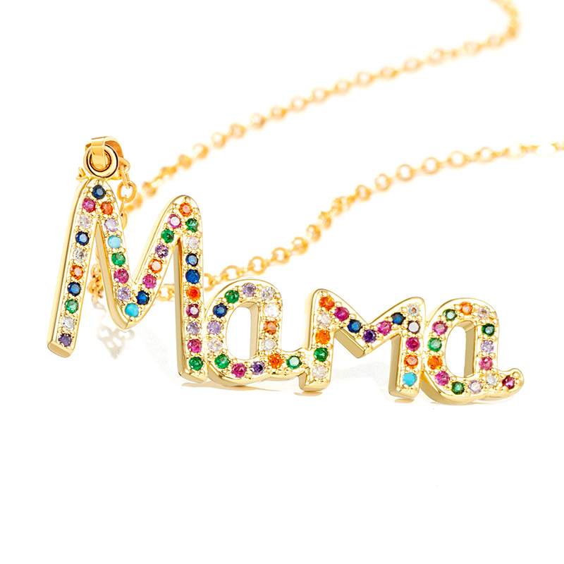 Mama Rainbow Colored Necklace Bold Statement Style With Street Luxury