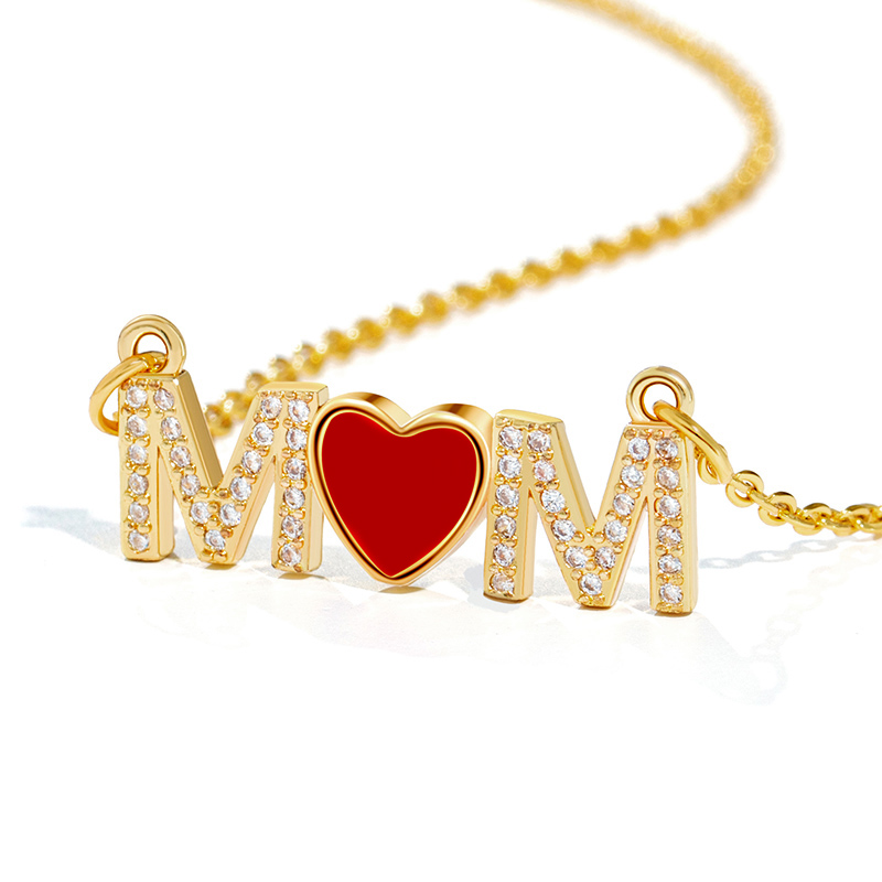 Iced Out Heart Mom Necklace Gold With Street Luxury Shine