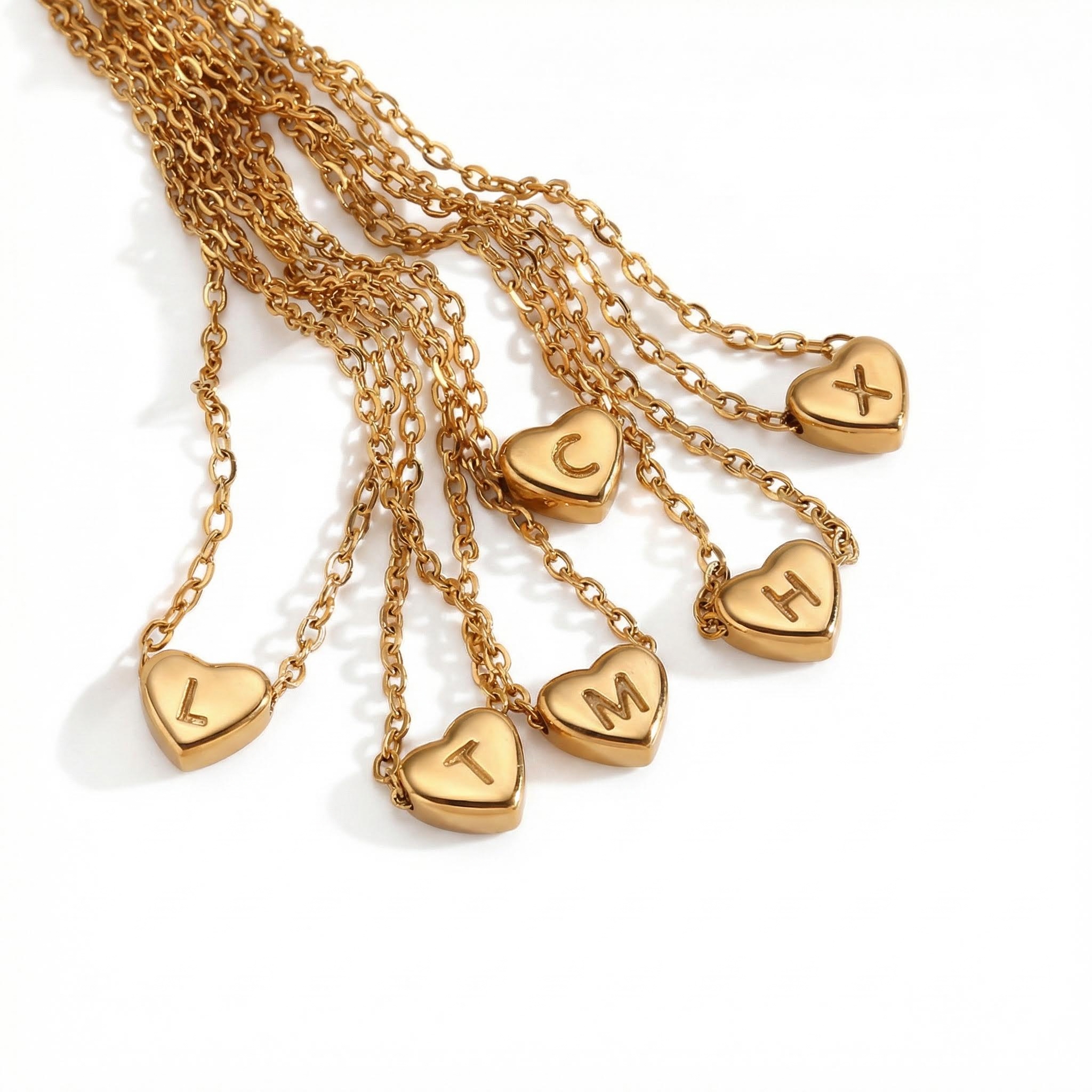 Initial Letter Heart Necklace Pendant With Bold Statement Appeal - Image 5