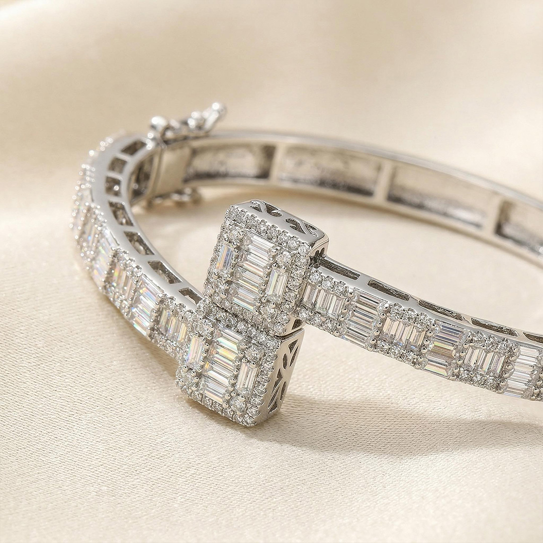 Baguette Cut Cuff Bangle Bold Statement Style With Street Luxury - Image 5