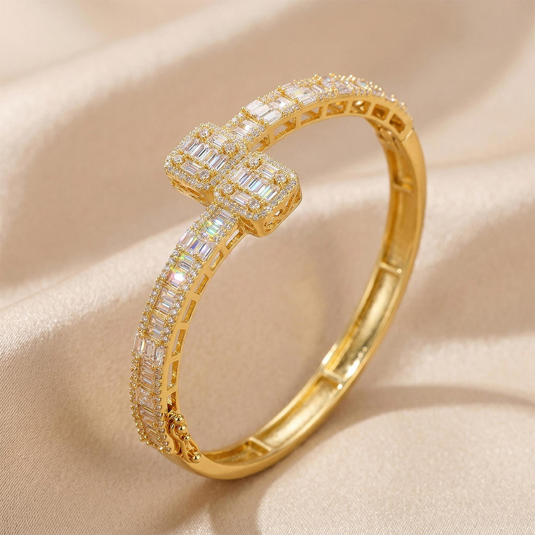 Baguette Cut Cuff Bangle Bold Statement Style With Street Luxury - Image 8