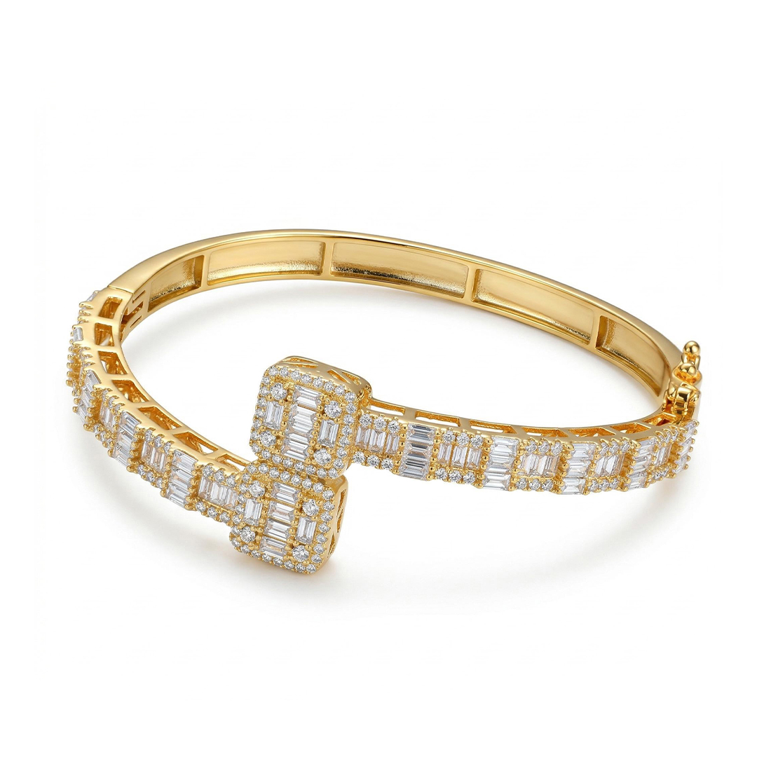 Baguette Cut Cuff Bangle Bold Statement Style With Street Luxury