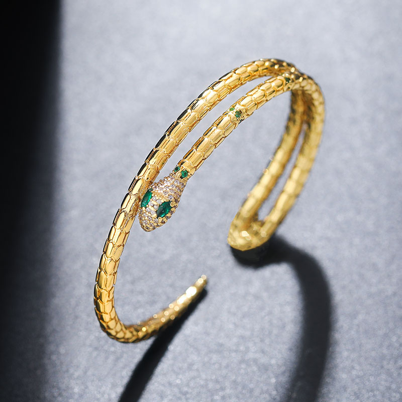Adjustable Double Layer Design Snake Bracelet & Bangle Gold