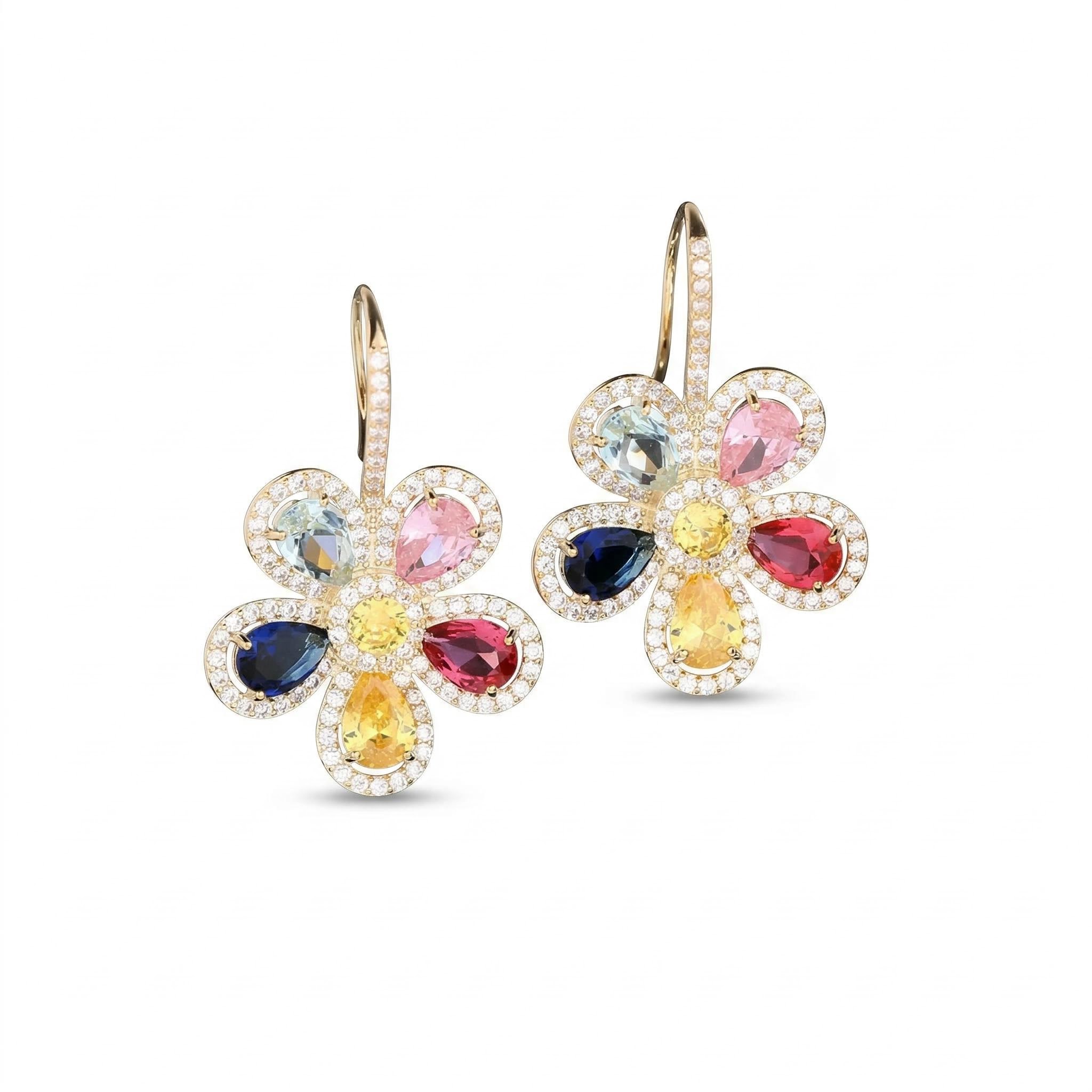 Pear Cut Flower Earrings Bold Statement Style With Street Luxury - Image 4