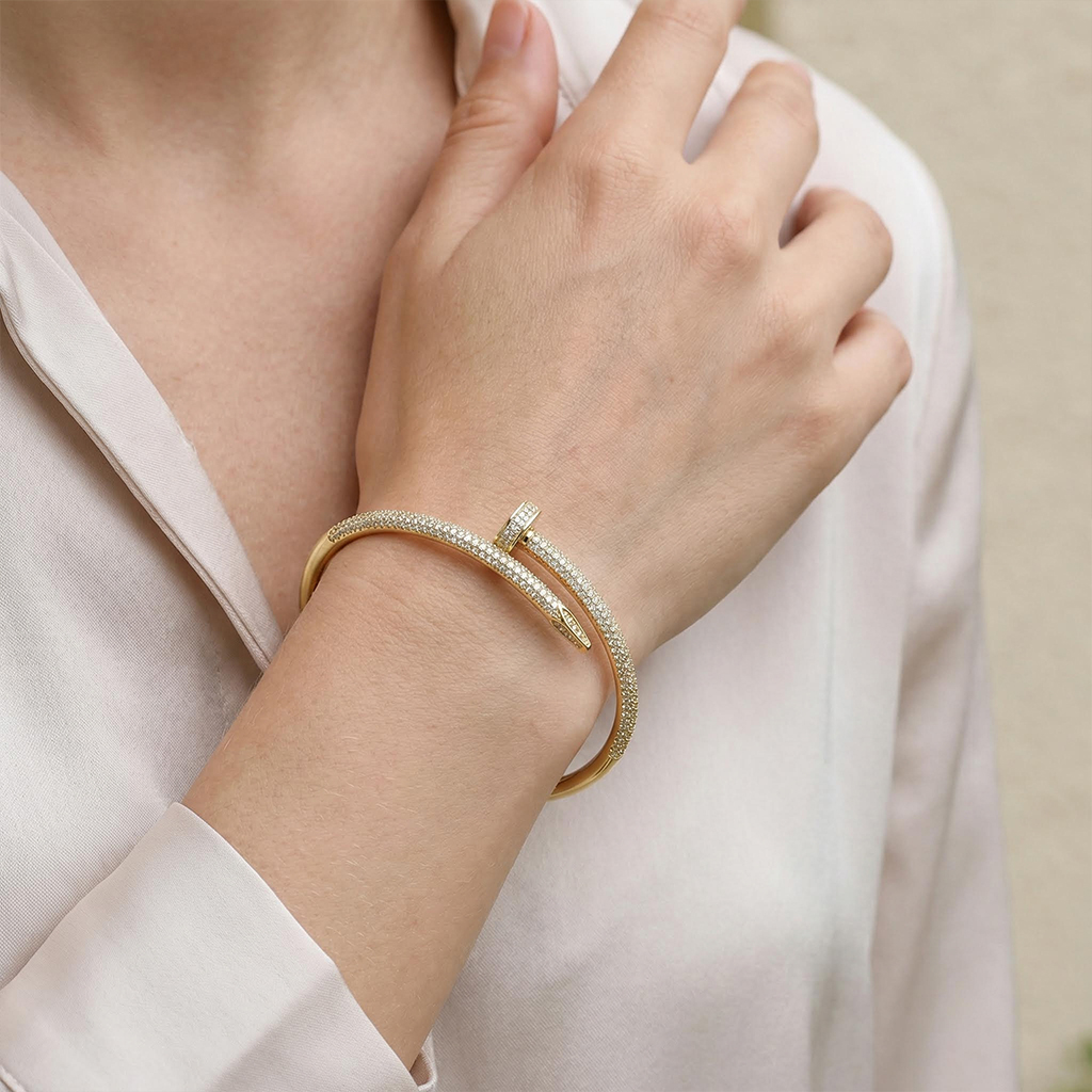 Micro Pave Nail Bangle Bold Statement Style With Street Luxury - Image 3