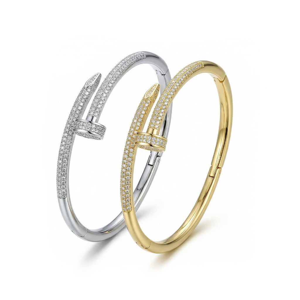 Micro Pave Nail Bangle Bold Statement Style With Street Luxury - Image 4