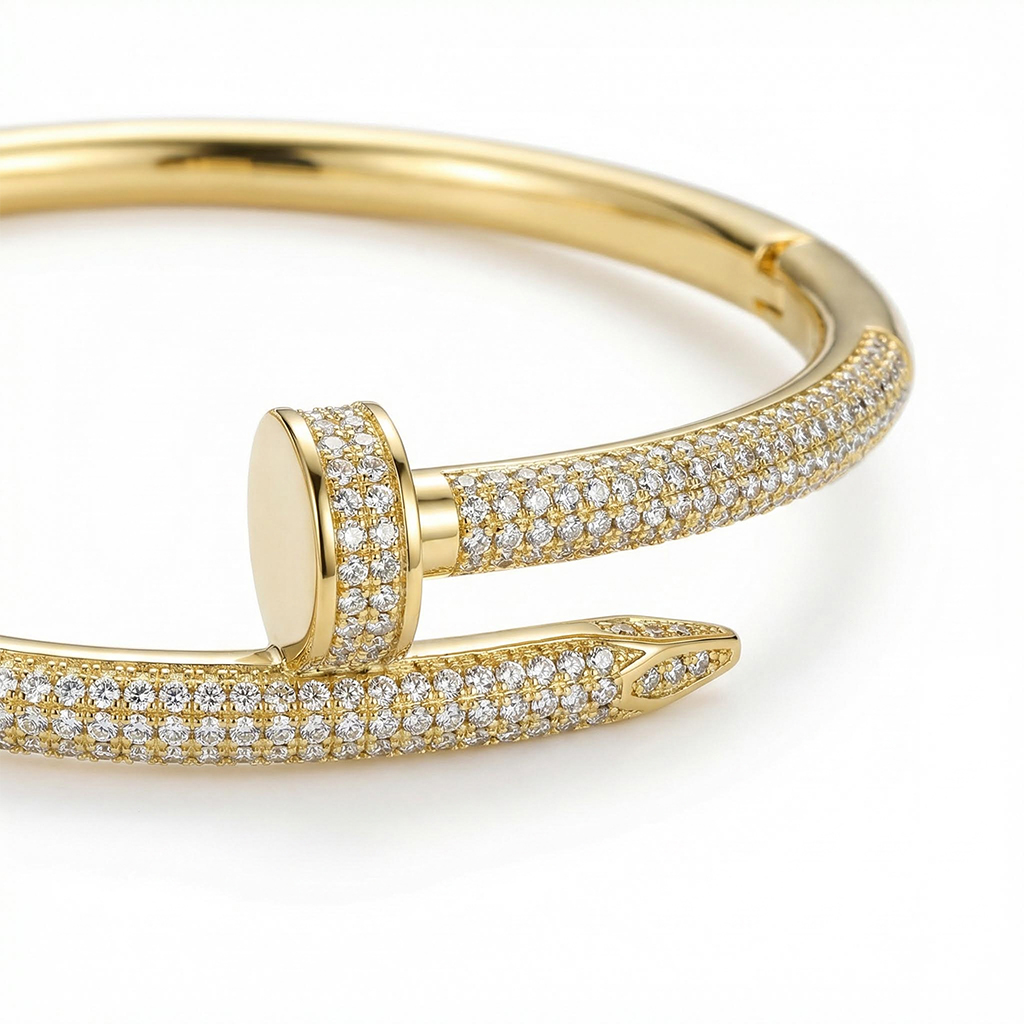 Micro Pave Nail Bangle Bold Statement Style With Street Luxury - Image 5