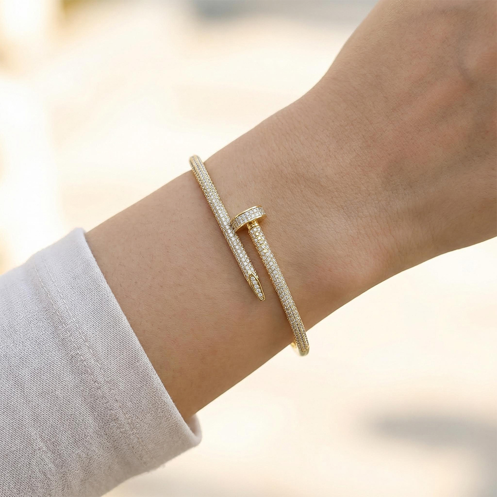 Micro Pave Nail Bangle Bold Statement Style With Street Luxury - Image 7