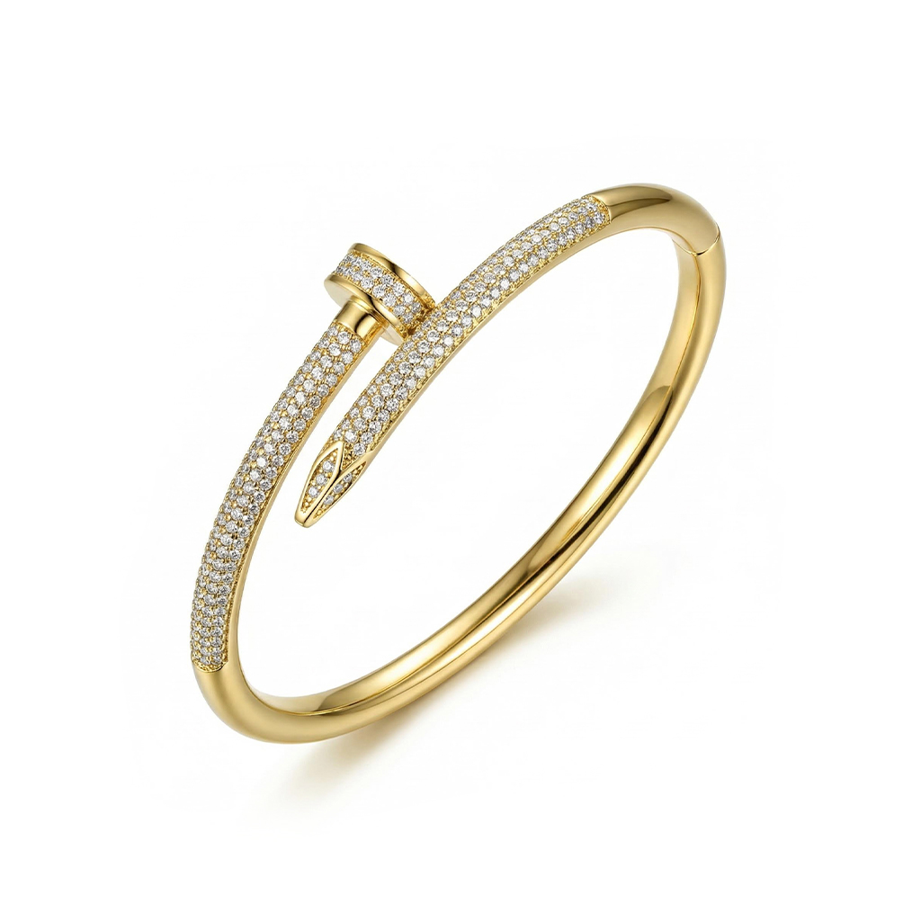 Micro Pave Nail Bangle Bold Statement Style With Street Luxury