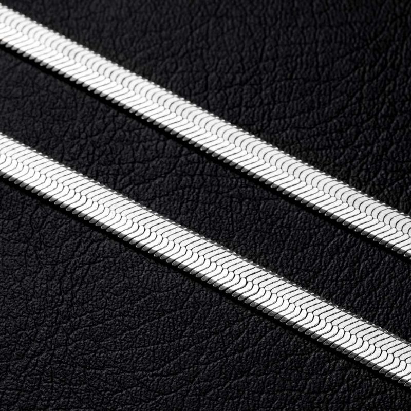 Women's 6mm Stainless Steel Herringbone Chain With Street Luxury Shine - Image 4