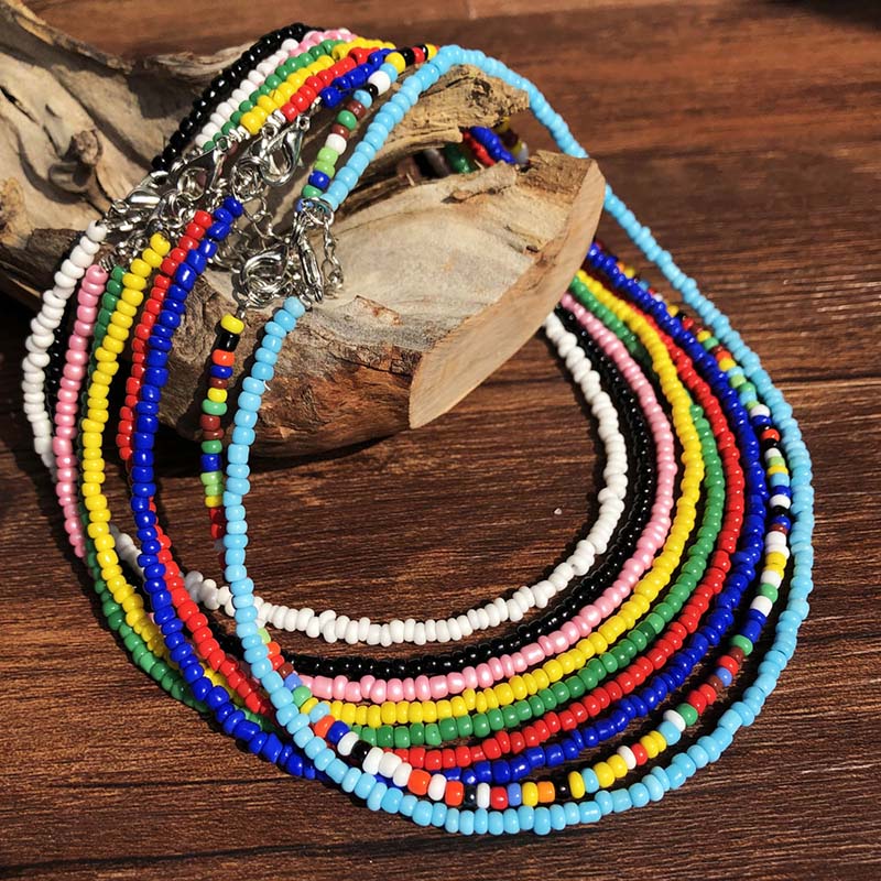 Multicolor String Beaded Handmade Choker Silver With Street Luxury Shine - Image 6
