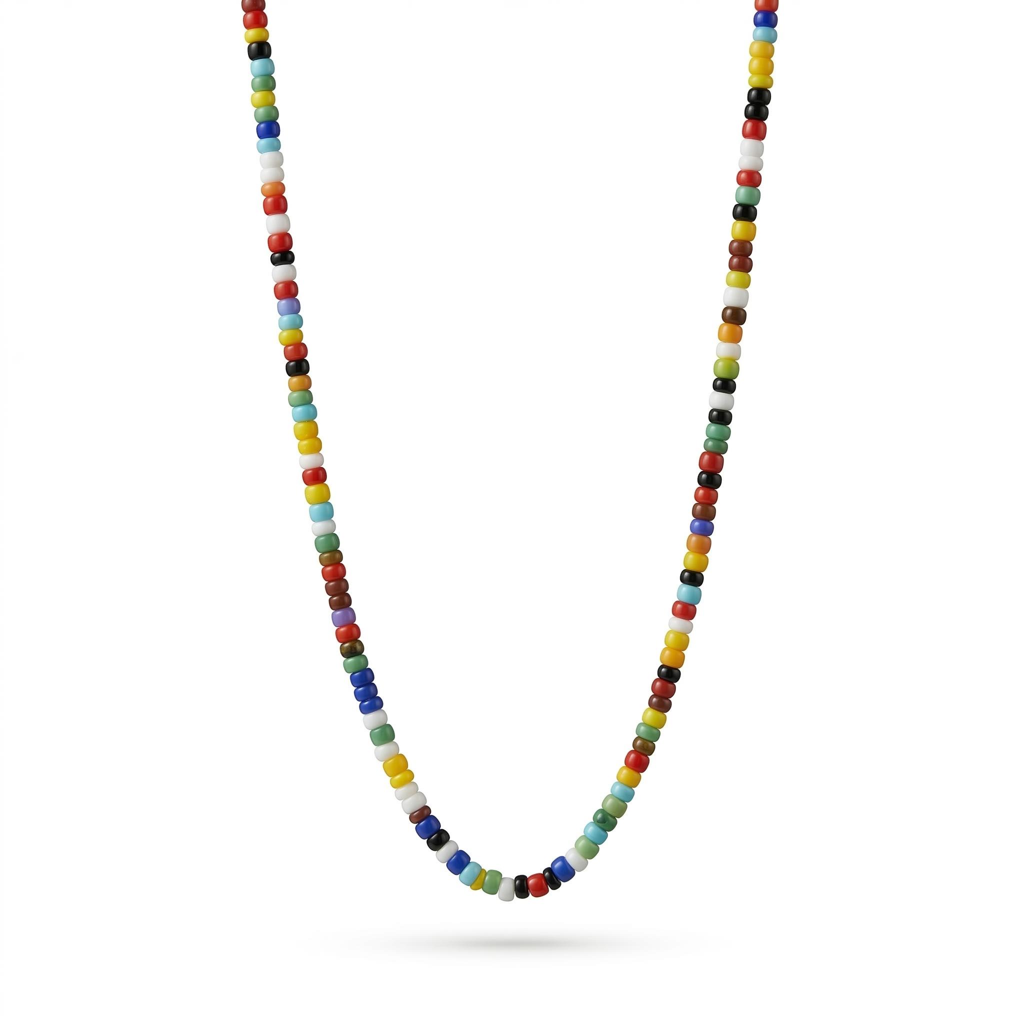 Multicolor String Beaded Handmade Choker Silver With Street Luxury Shine