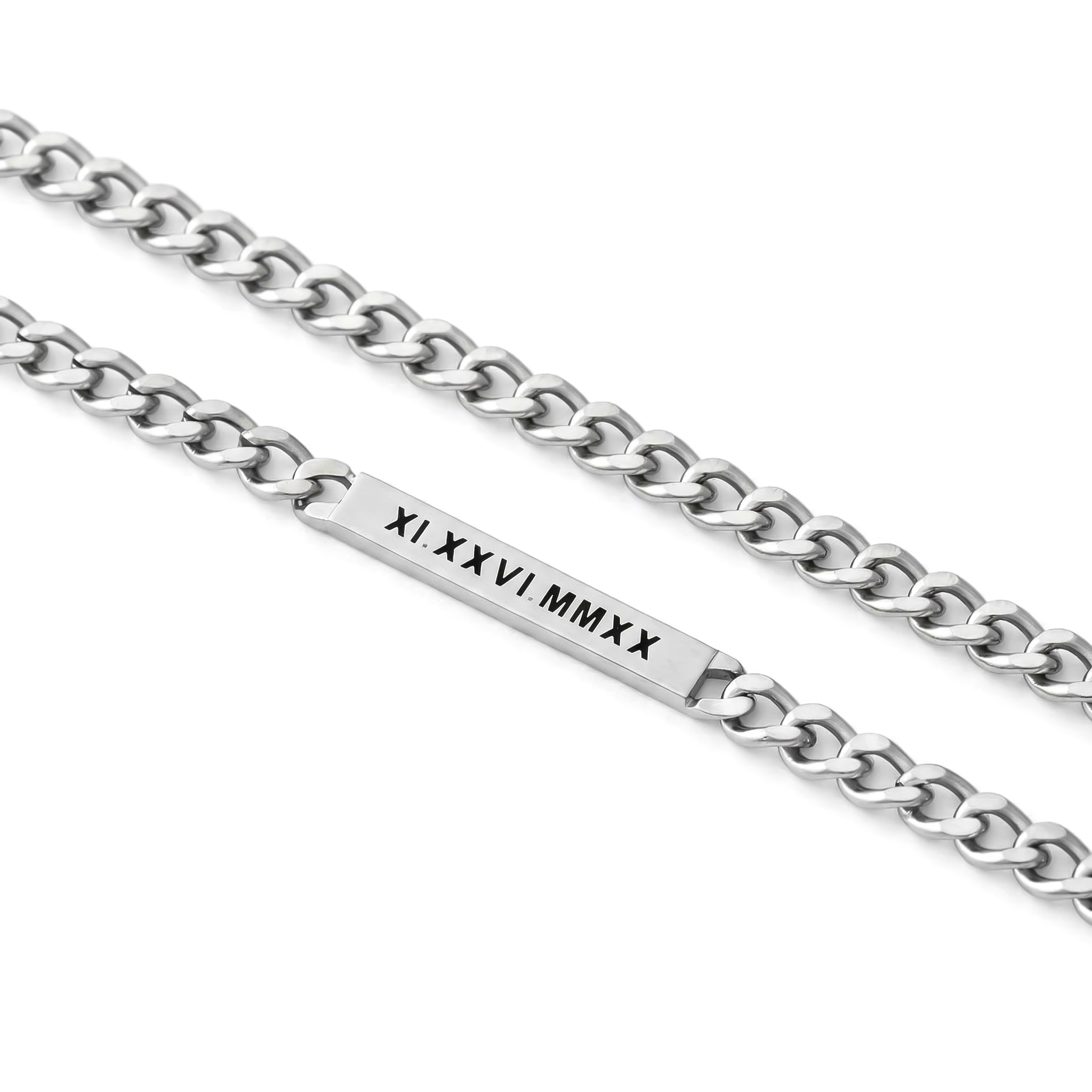 Bold Women's 5mm Personalized Engraved Cuban Id Necklace In White Gold - Image 4