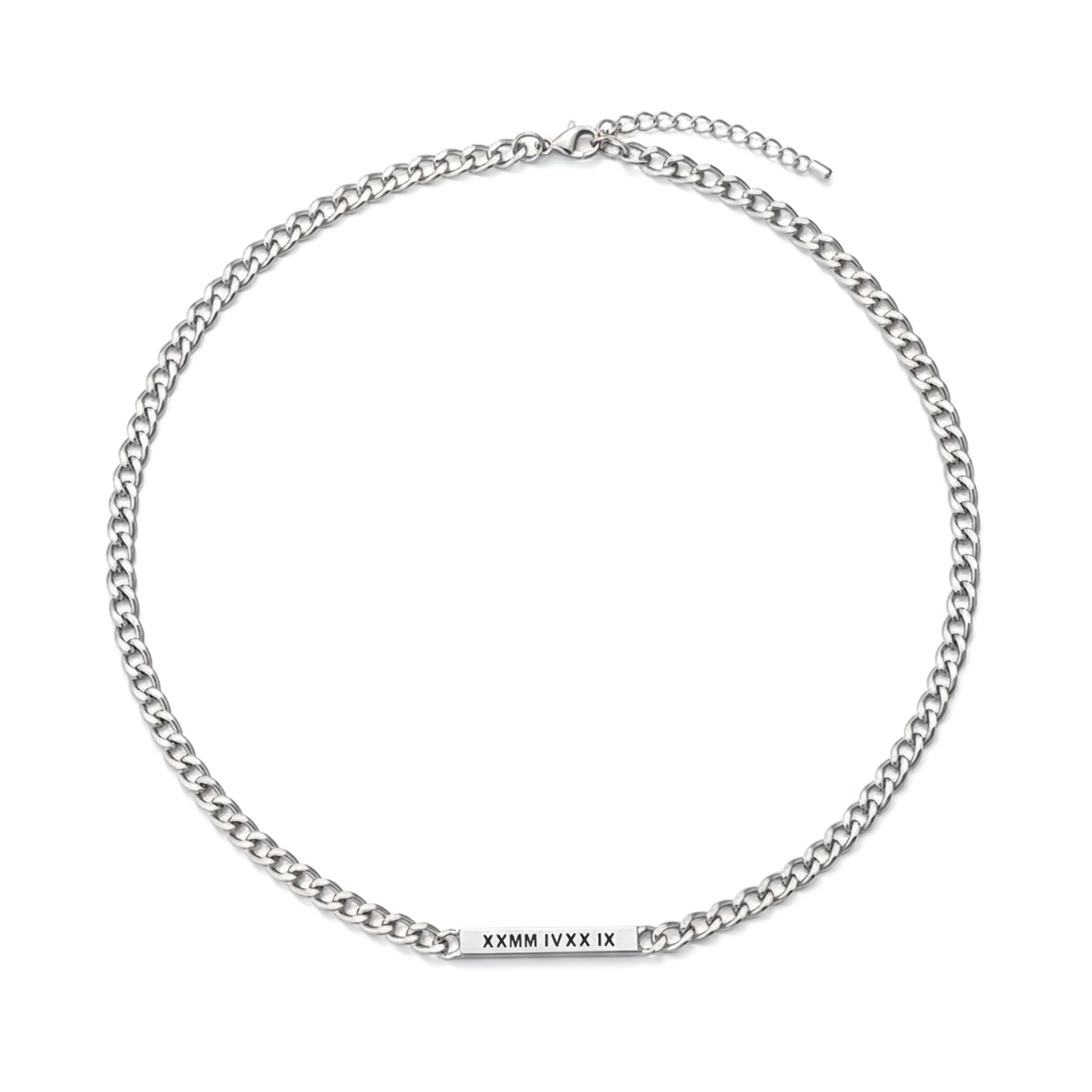 Bold Women's 5mm Personalized Engraved Cuban Id Necklace In White Gold - Image 5