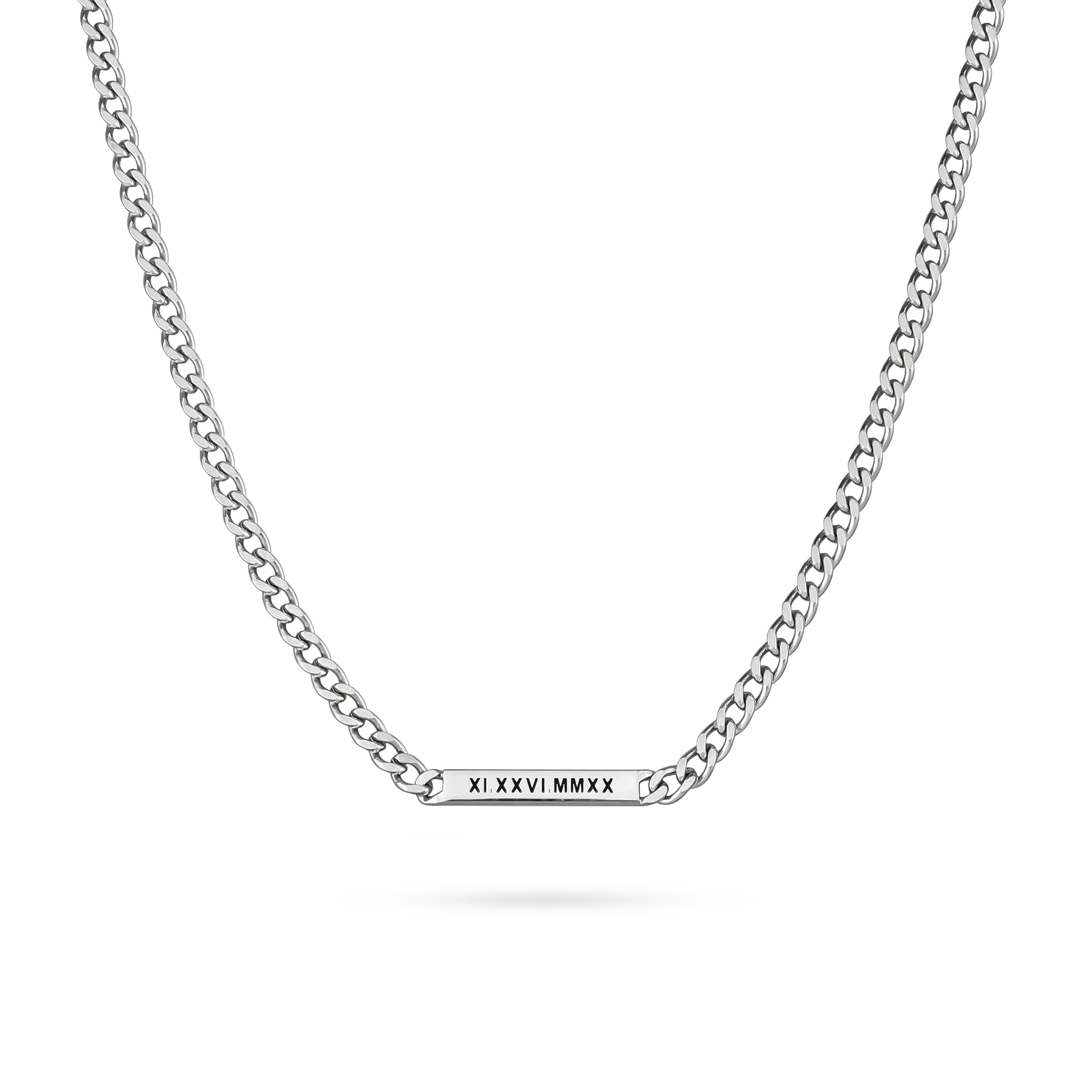 Bold Women's 5mm Personalized Engraved Cuban Id Necklace In White Gold