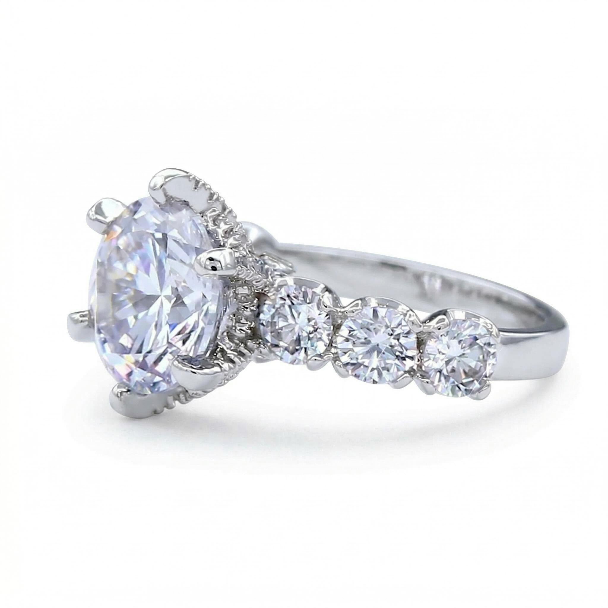 5ct Round Cut Engagement Ring Bold Statement Style With Street Luxury - Image 4